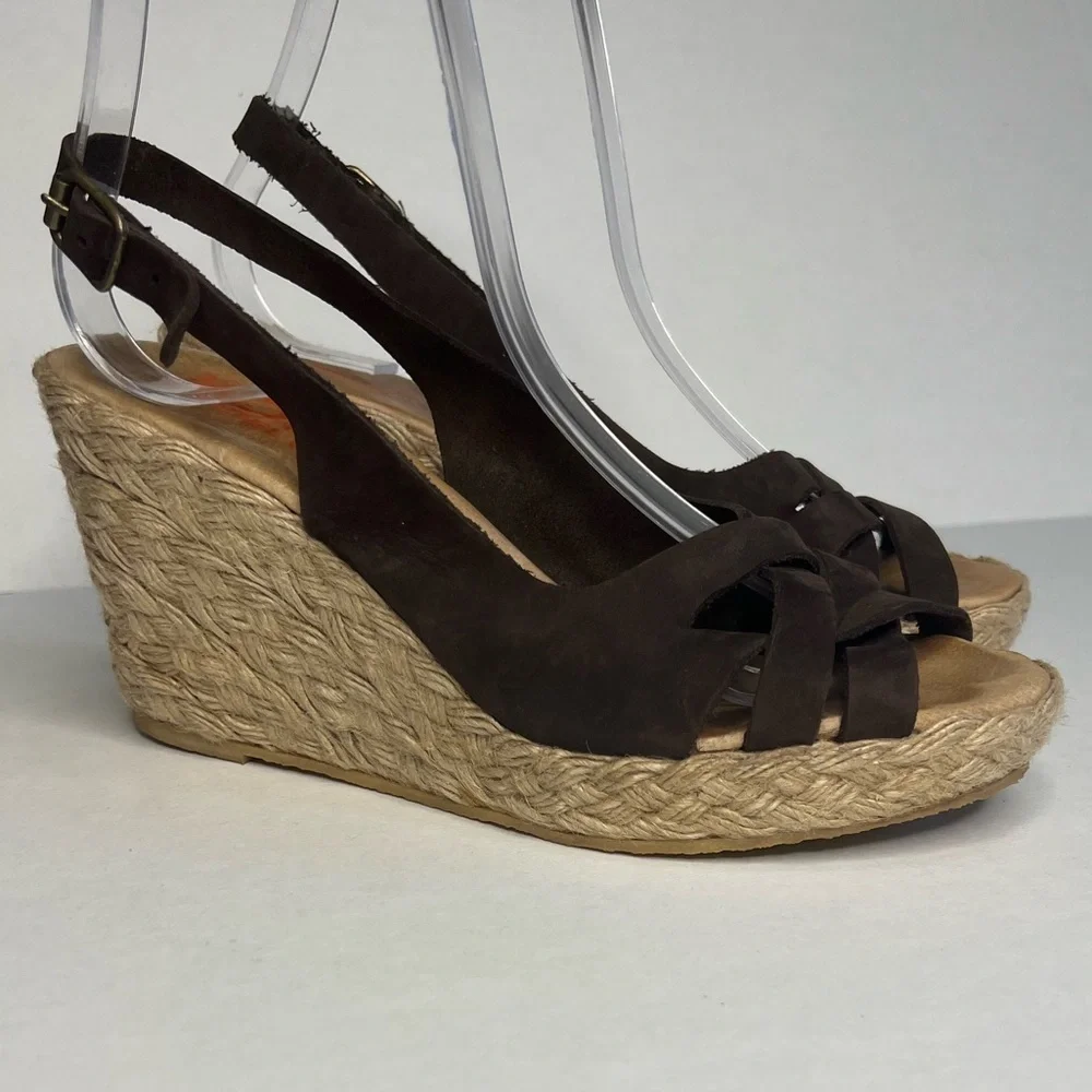 KORS Michael Kors Jute Wrapped Espadrille Wedge Slingback Sandals